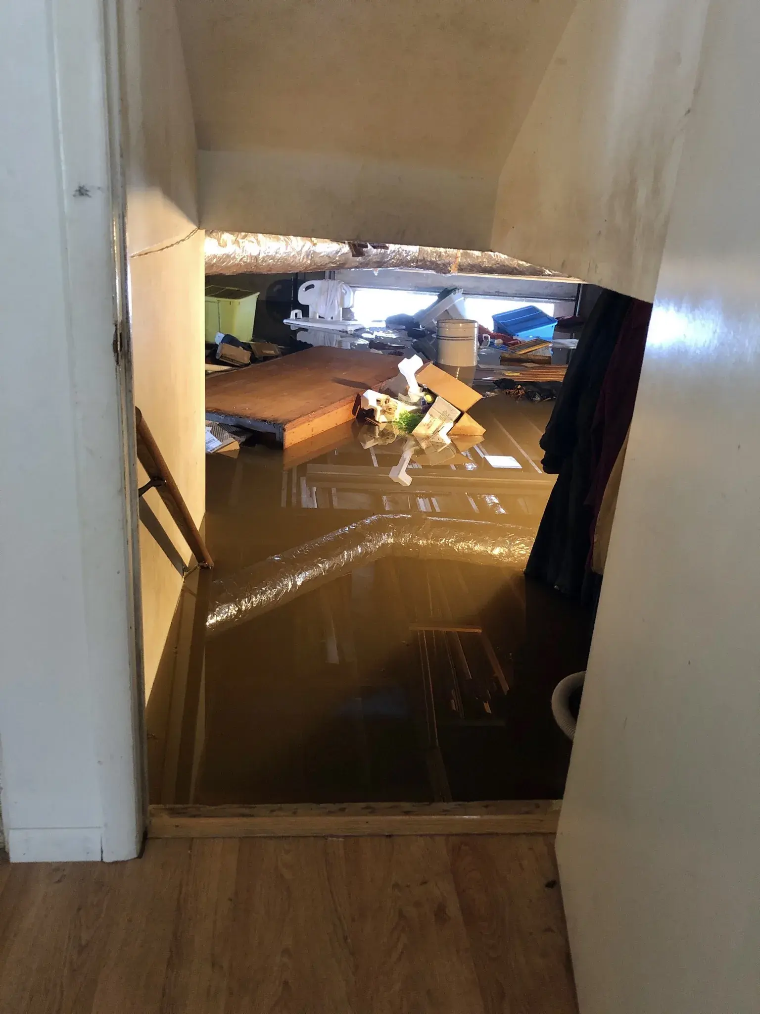 Flooded basement in a Tulsa home during the 2019 Tulsa flooding